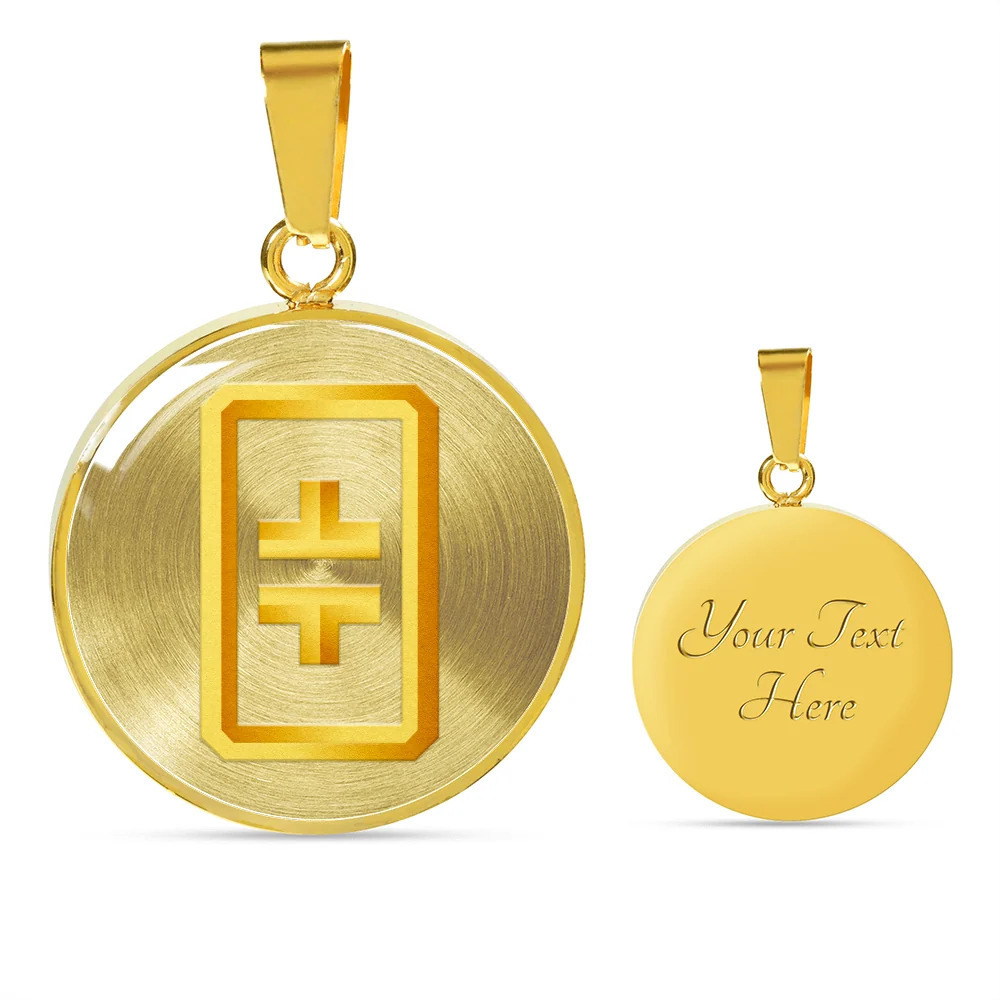 Theta Gold Personalized Engraved Gold Circle Necklace Custom Name Date Gift for